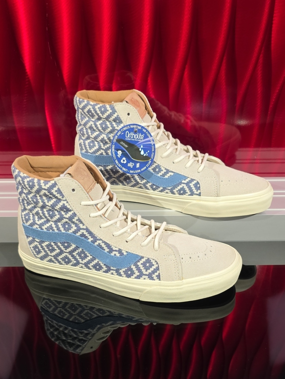 Vans Sk8-Hi Reissue CA Italian Weave Birch Captains Blue Men's 10.0 Women's 11.5
